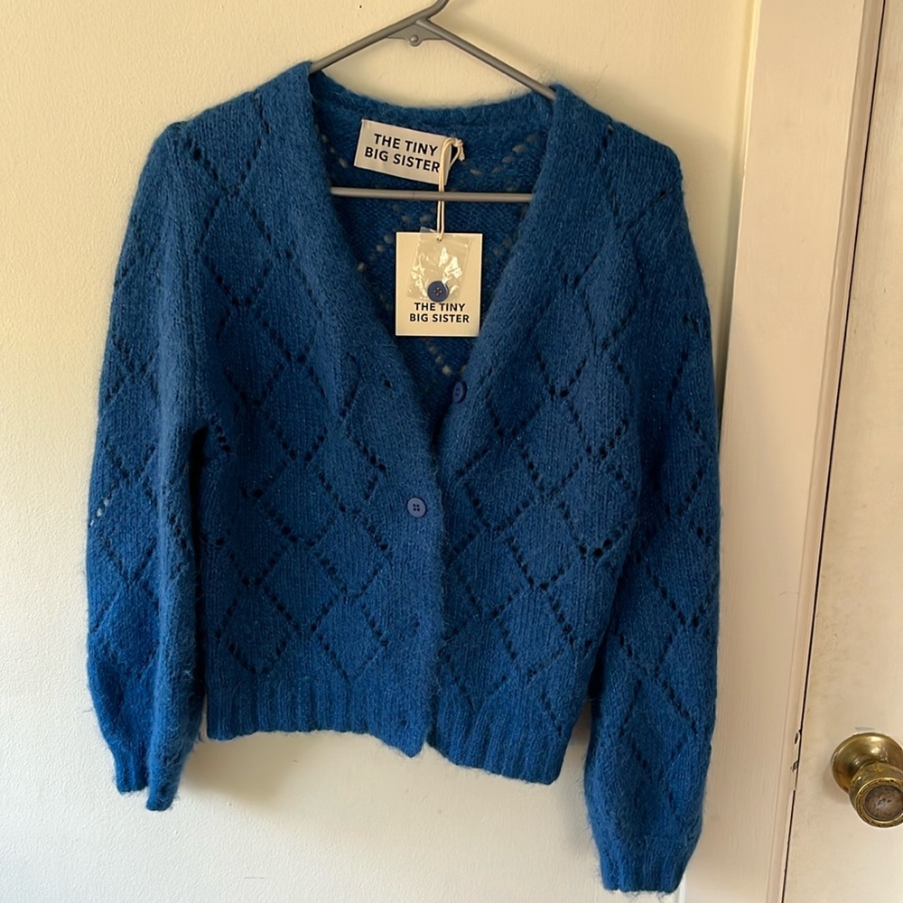 NWT The Tiny Big Sister mohair cardigan XS
